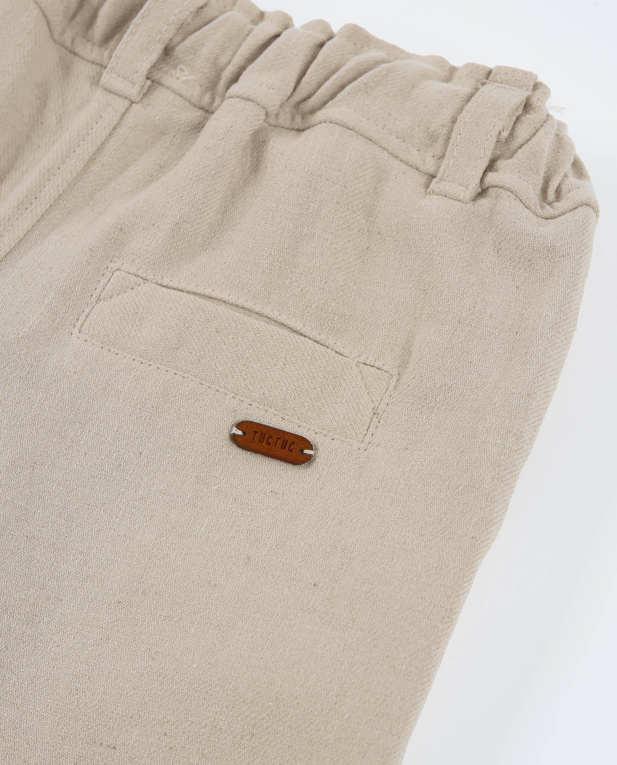 TucTuc Pantaloni pantaloni bambino beige vita elastica