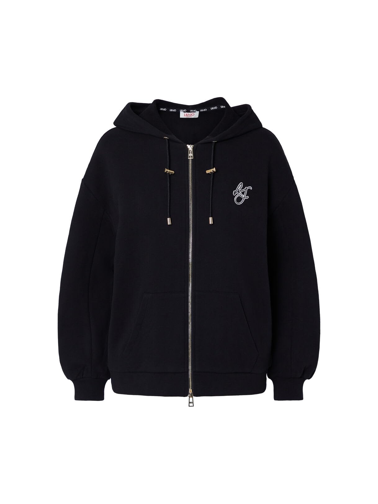 Liu Jo Felpa con Zip e Cappuccio felpa L bianca