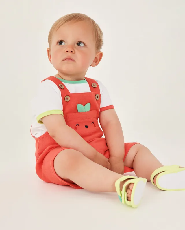 TucTuc Completi Neonato Rosso Salopette T-Shirt Cotone