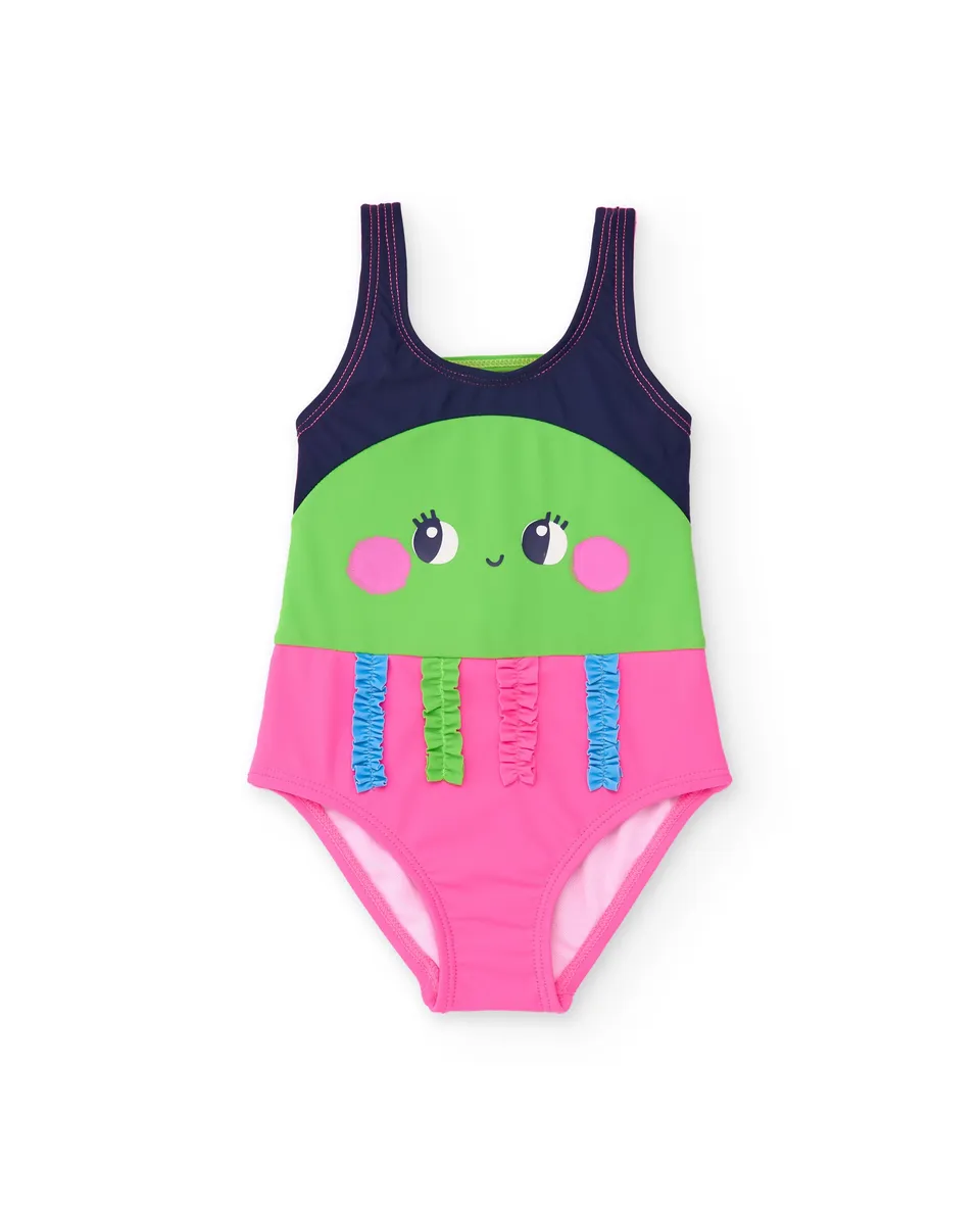 TucTuc Costumi Da Bagno bimba verde medusa spalline