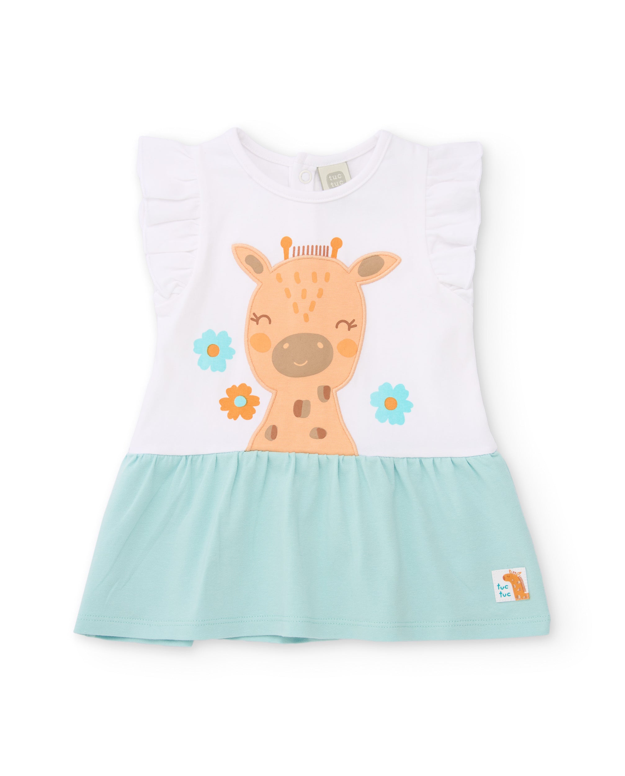 TucTuc Vestiti vestito neonato maglia giraffa bianco