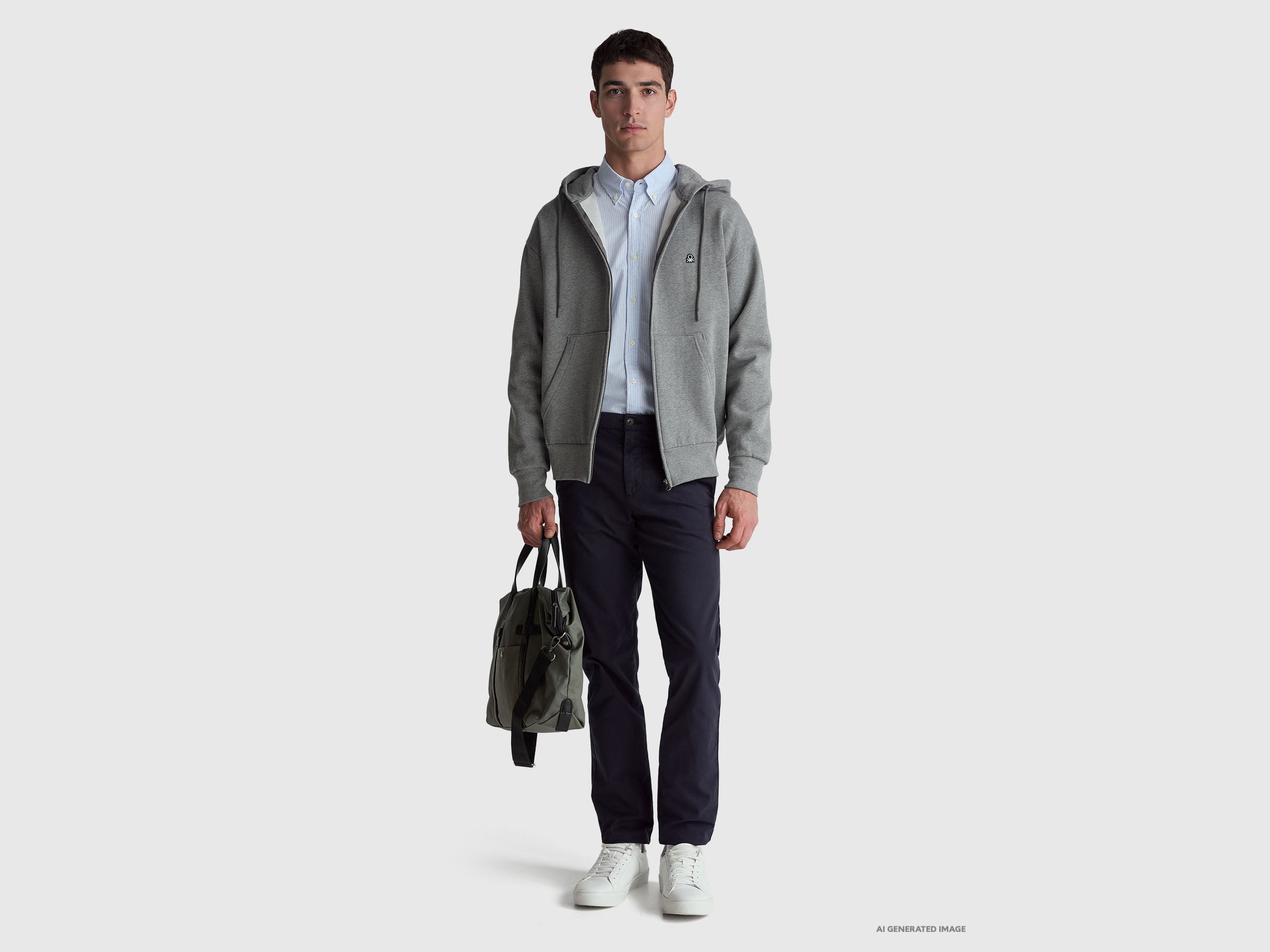 United Colors of Benetton Chino Blu Slim Uomo 50 Cotone