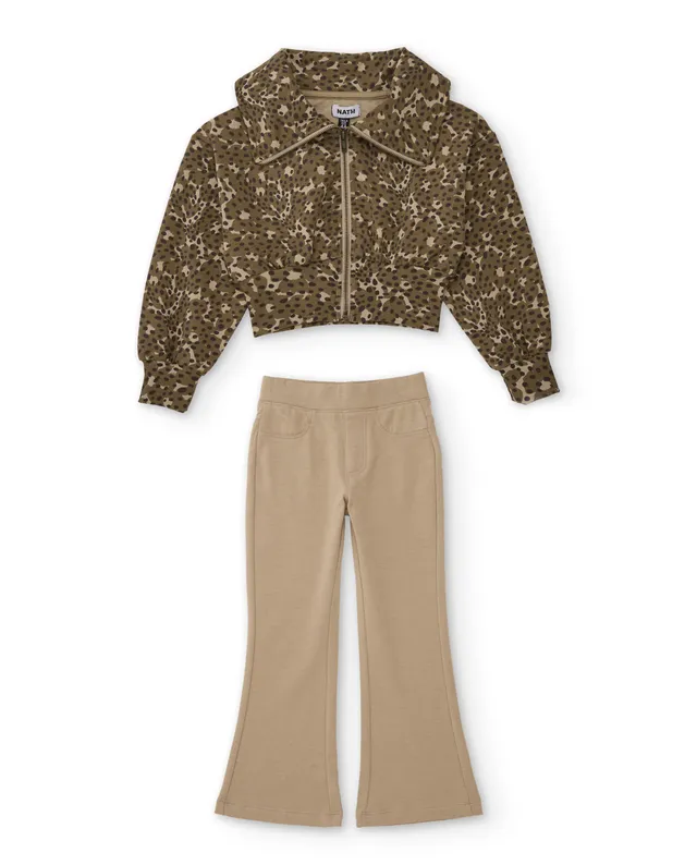 TucTuc Completi Set Bambina Felpa Animalier Marrone