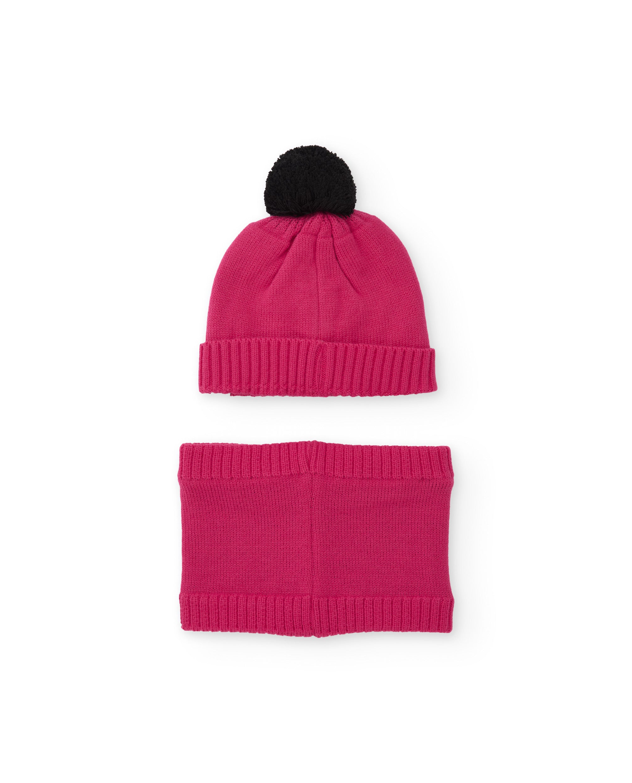TucTuc Accessori Set bambina fucsia berretto e scaldacollo