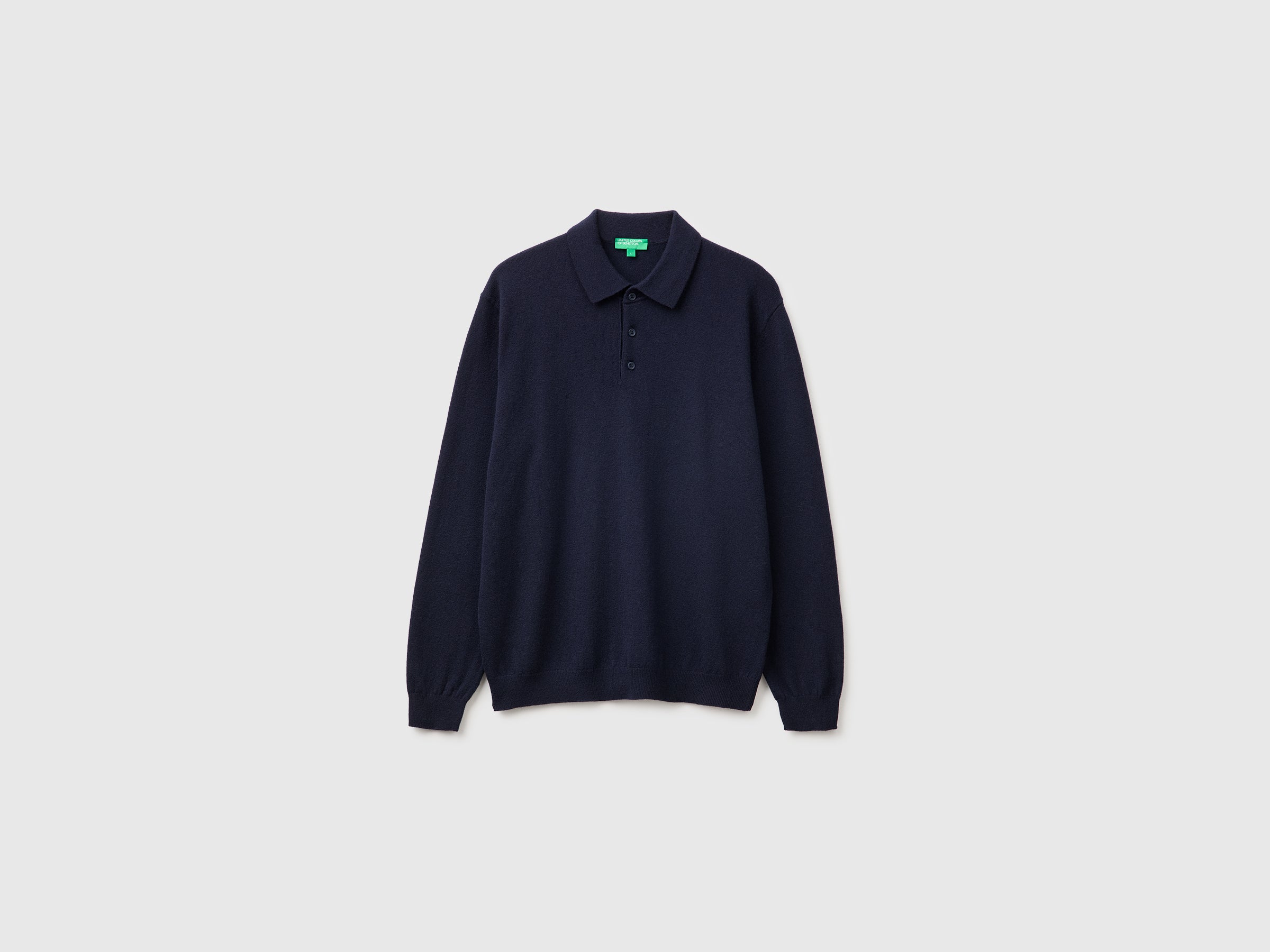 United Colors of Benetton Polo Lana Merino Blu Notte M