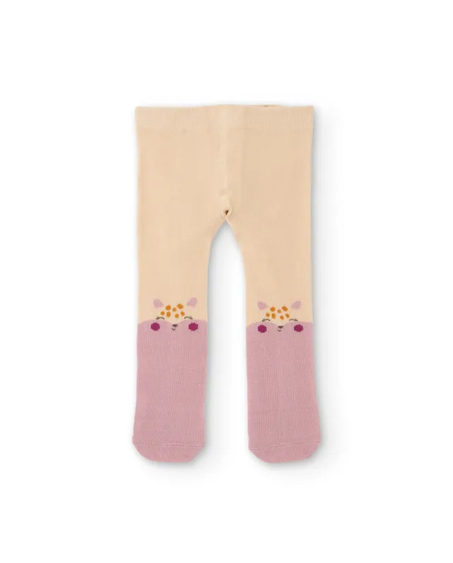TucTuc Accessori Collant Neonata Maglia Beige 0-24M