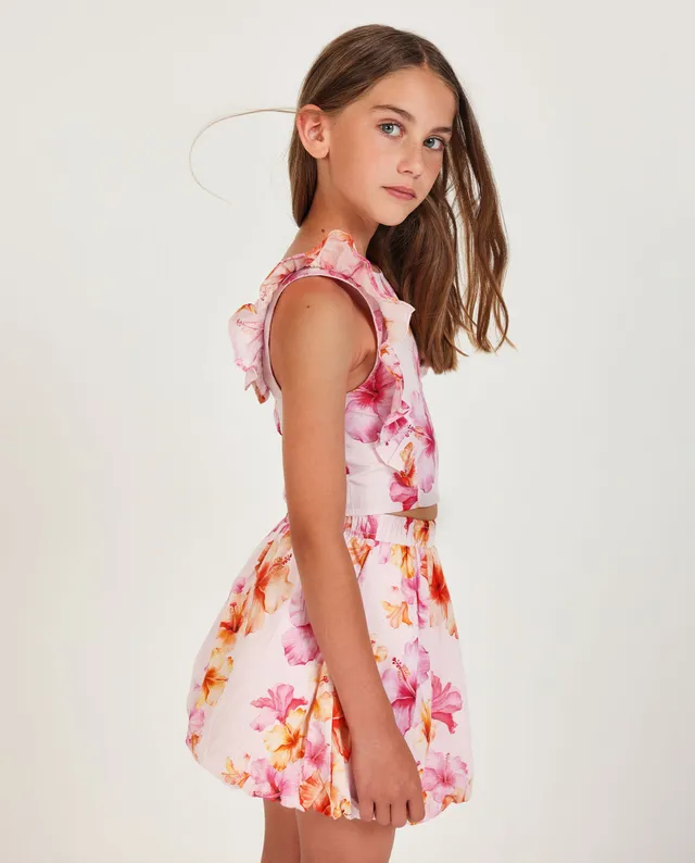 TucTuc Camicette camicia bambina rosa floreale volant