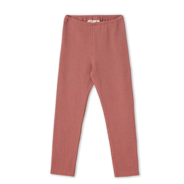 Leela leggings coste cotone organico Malva Scuro 1-2 anni