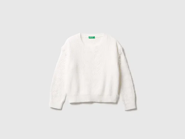 United Colors of Benetton Chenille sweater with fringe maglione ciniglia