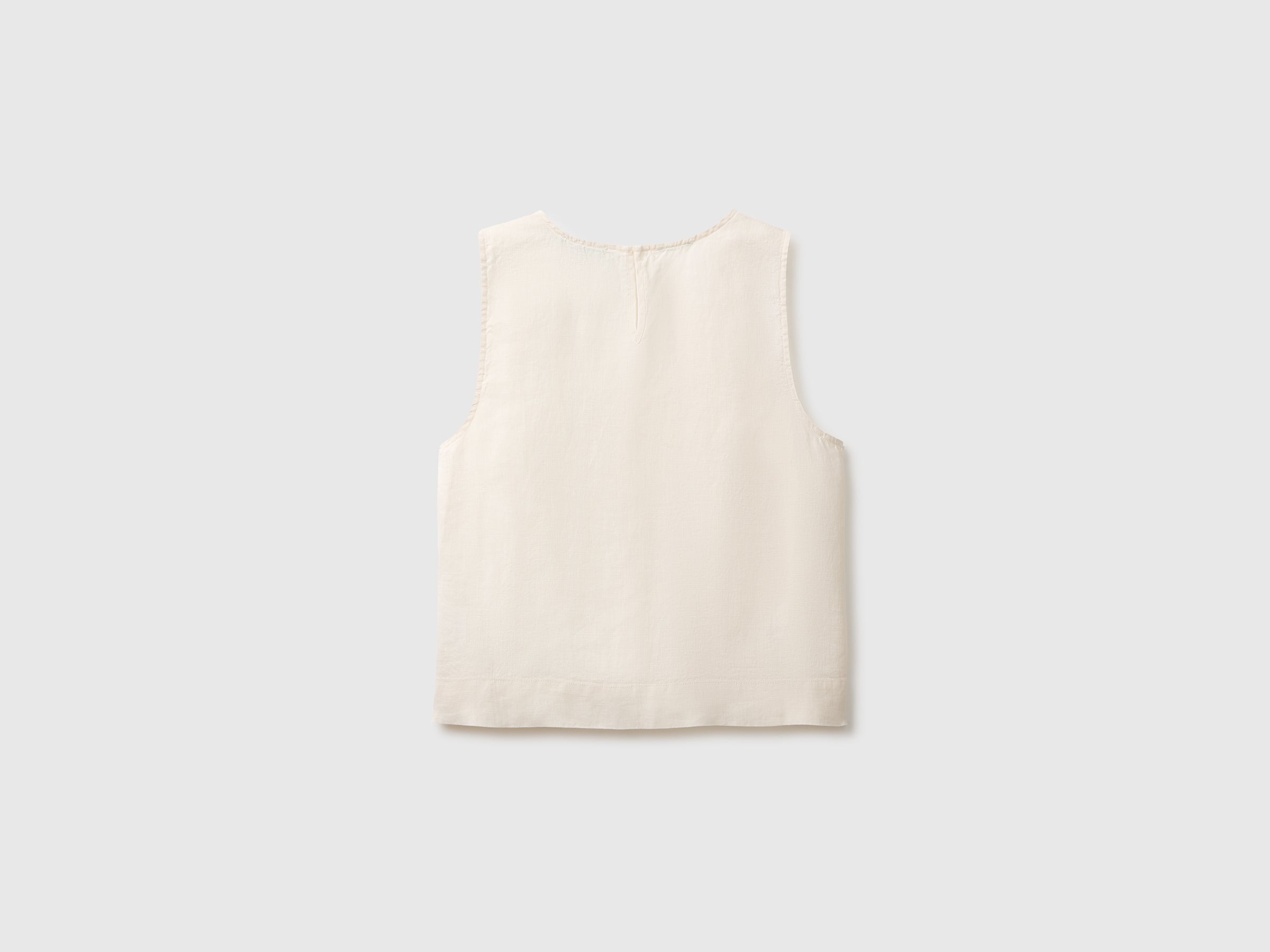 United Colors of Benetton Top lino scollo V smanicato