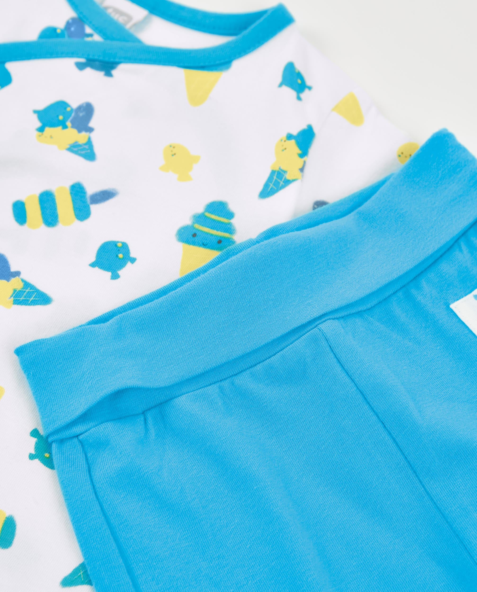 TucTuc Completi completo neonato bianco pesciolini blu