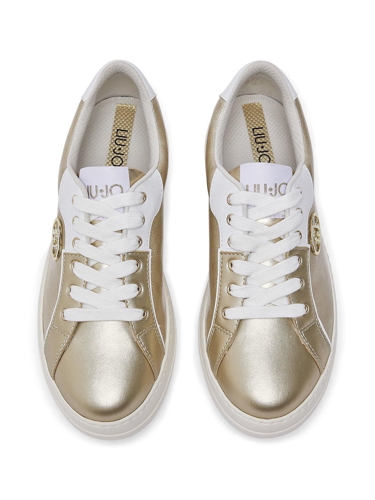 Liu Jo Sneakers Pelle Laminata Oro 35 EU