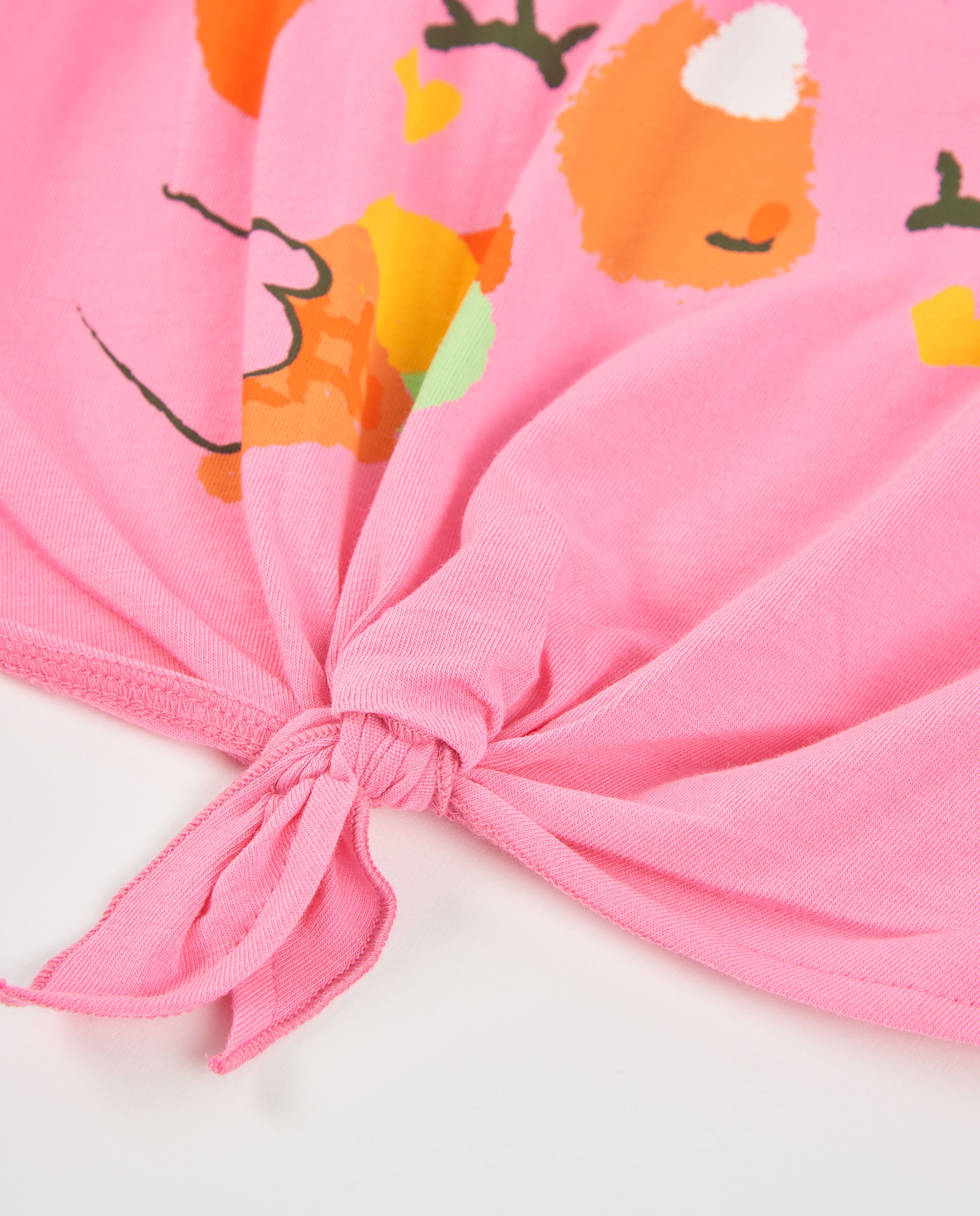 TucTuc Magliette t-shirt bambina rosa nodo stampa floreale 4 anni