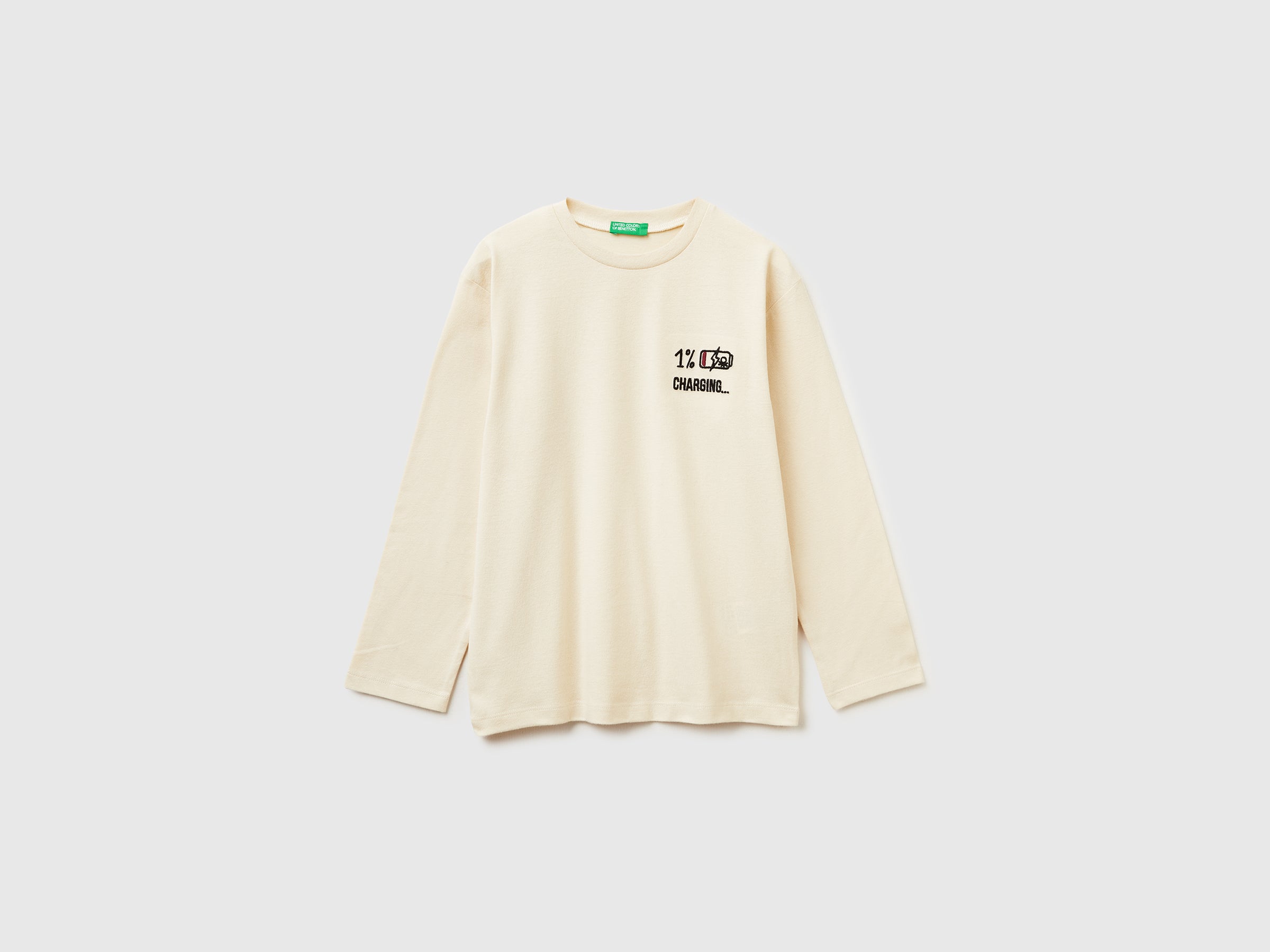 United Colors of Benetton T-shirt cotone caldo stampa maglietta manica lunga