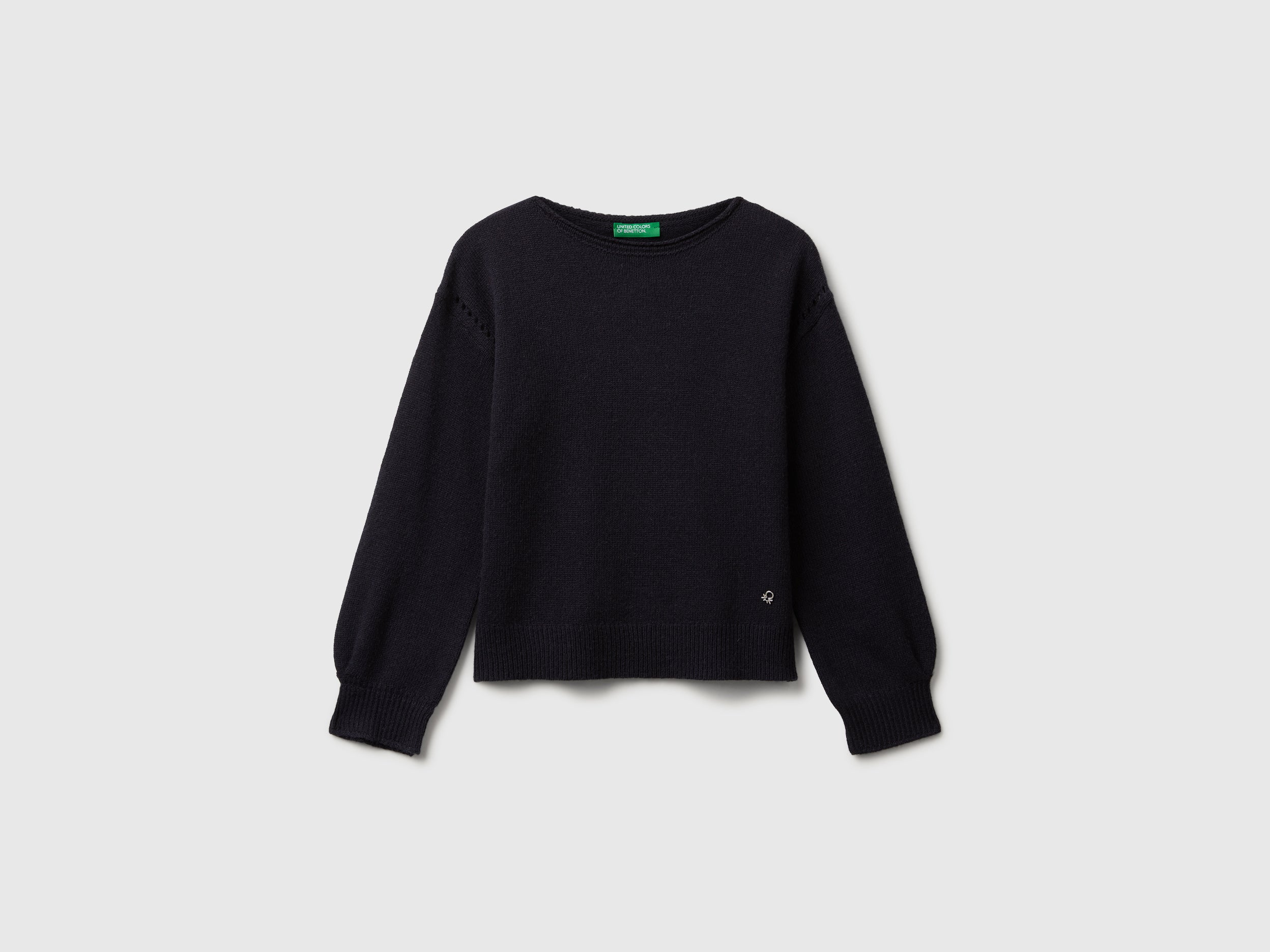 Benetton Maglione Viscosa Trecce Girocollo Taglia M