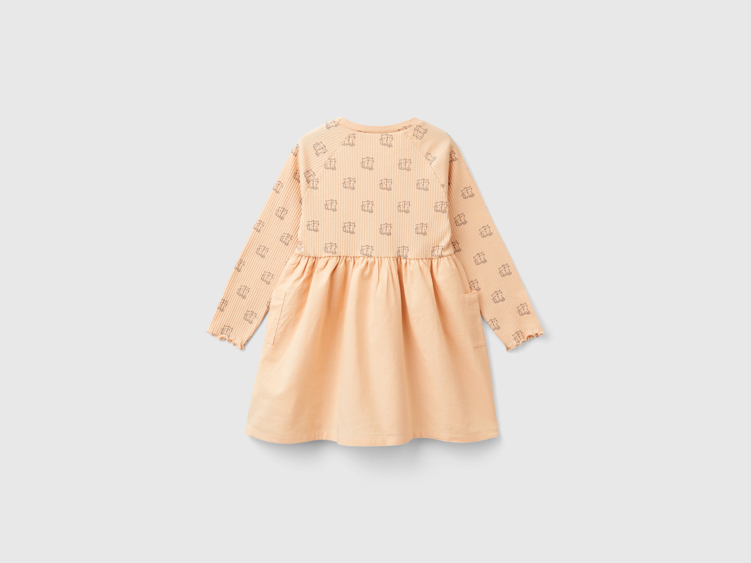 Benetton Dresses vestito stampa bottoni cotone taglia 104