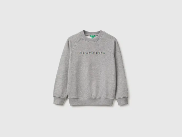United Colors of Benetton Felpa Girocollo 100% Cotone con Logo