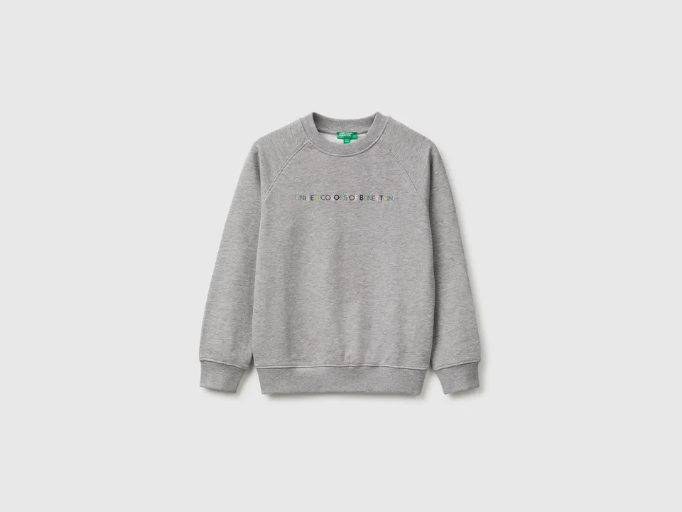 United Colors of Benetton Felpa Girocollo 100% Cotone con Logo