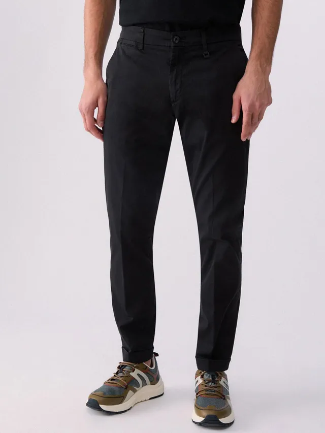 Liu Jo Pantaloni Chino Risvolto raso cotone