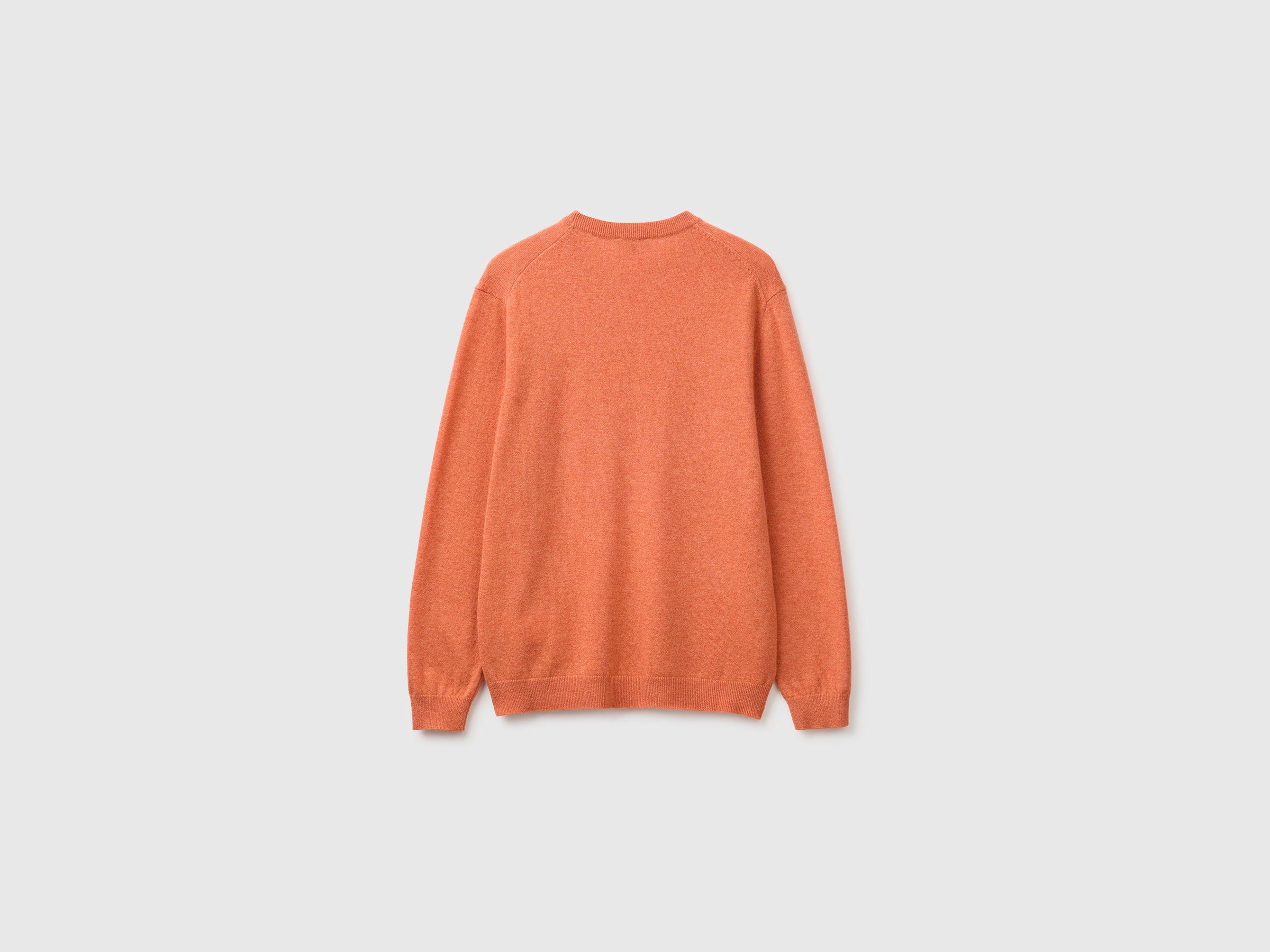 United Colors of Benetton maglione lana merino M arancione girocollo