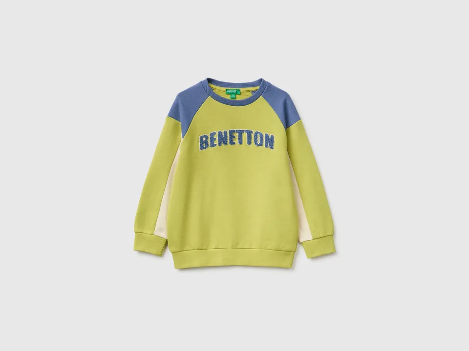 Benetton felpa color block cotone bio bimbo 104