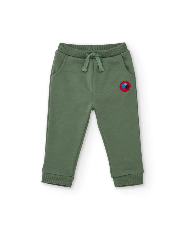 TucTuc Pantaloni Felpa Bambino Verde con Coulisse