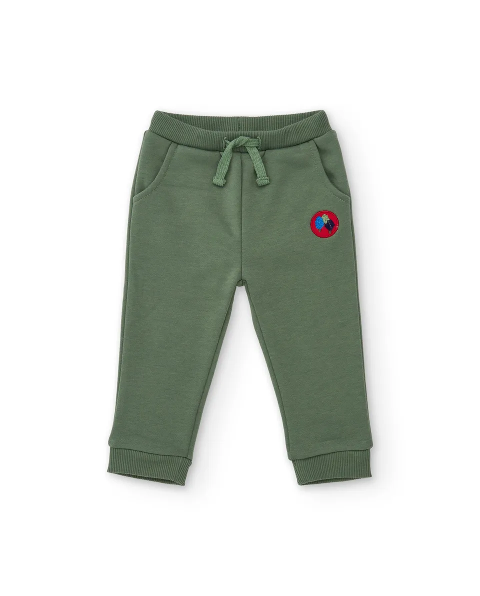TucTuc Pantaloni Felpa Bambino Verde con Coulisse