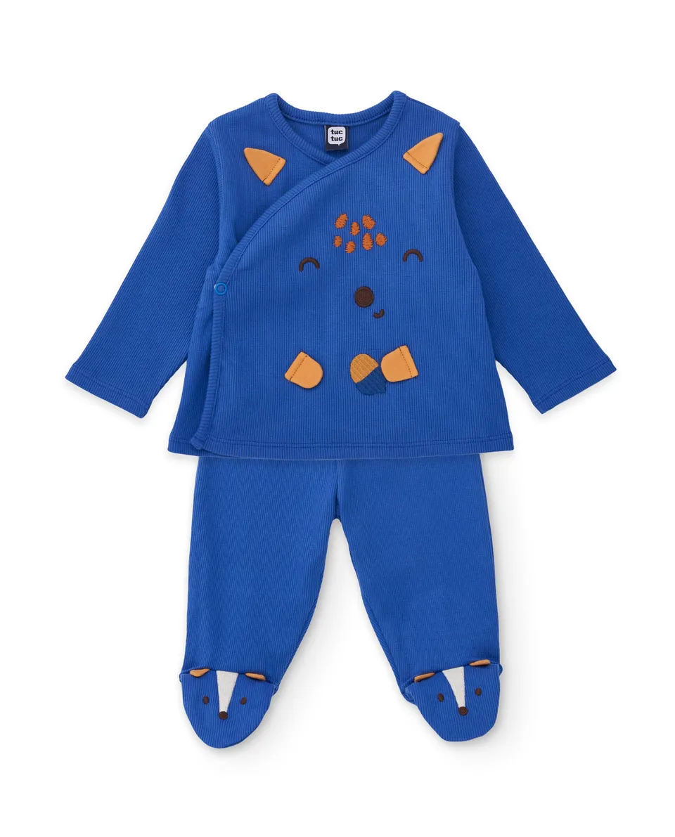 TucTuc Completi completo neonato maglia incrociata blu