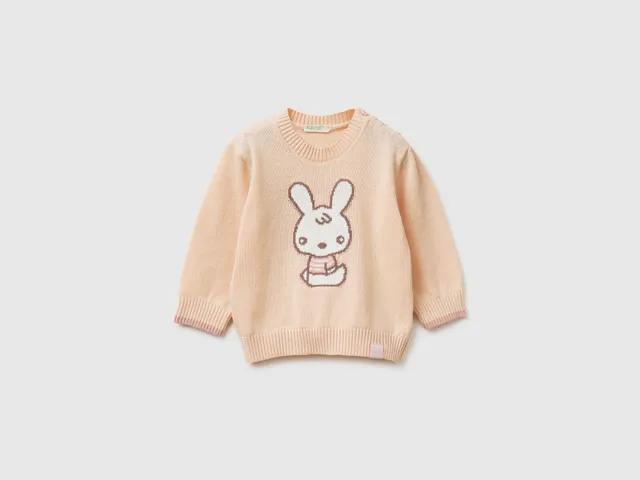 United Colors of Benetton Maglione coniglio neonato cotone bio
