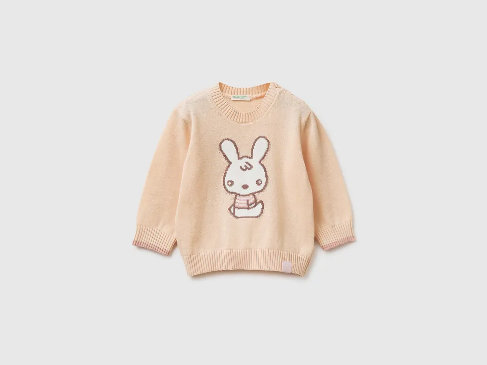 United Colors of Benetton Maglione coniglio neonato cotone bio