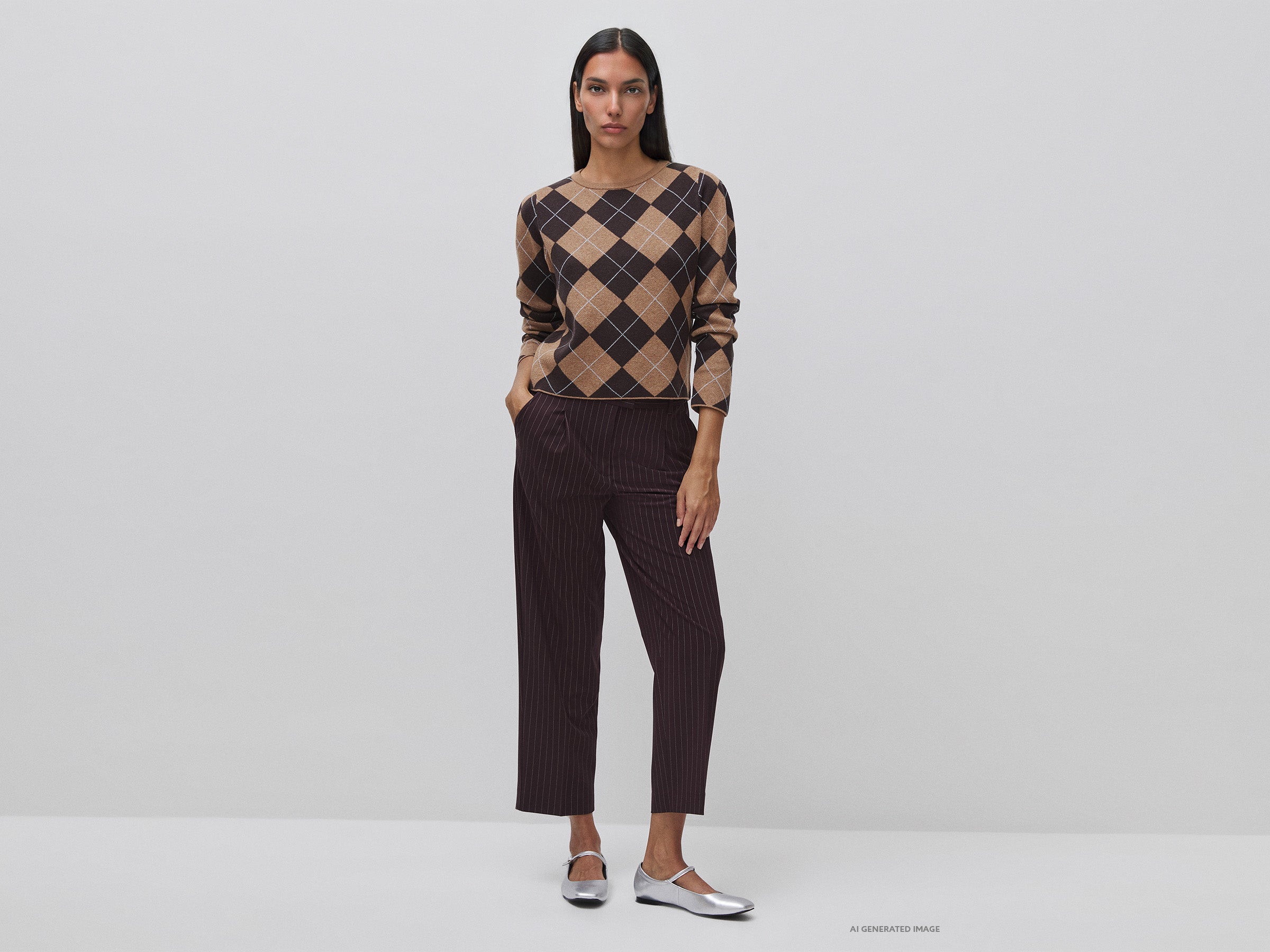 Benetton maglione rombi cotone taglia M