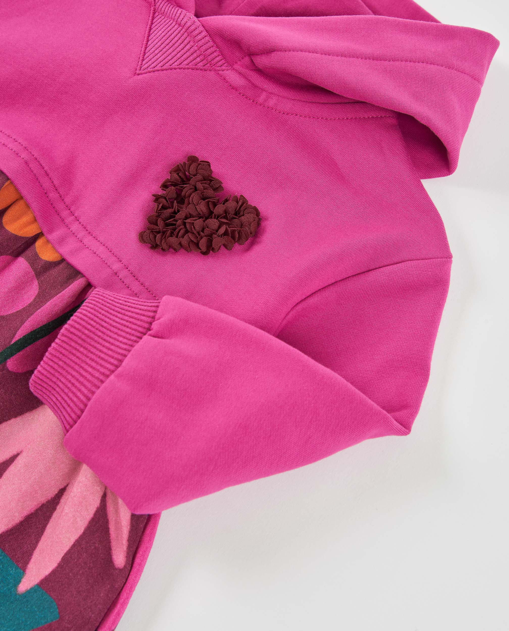 TucTuc Vestiti Abito Bambina Viola Cappuccio Stampa Floreale
