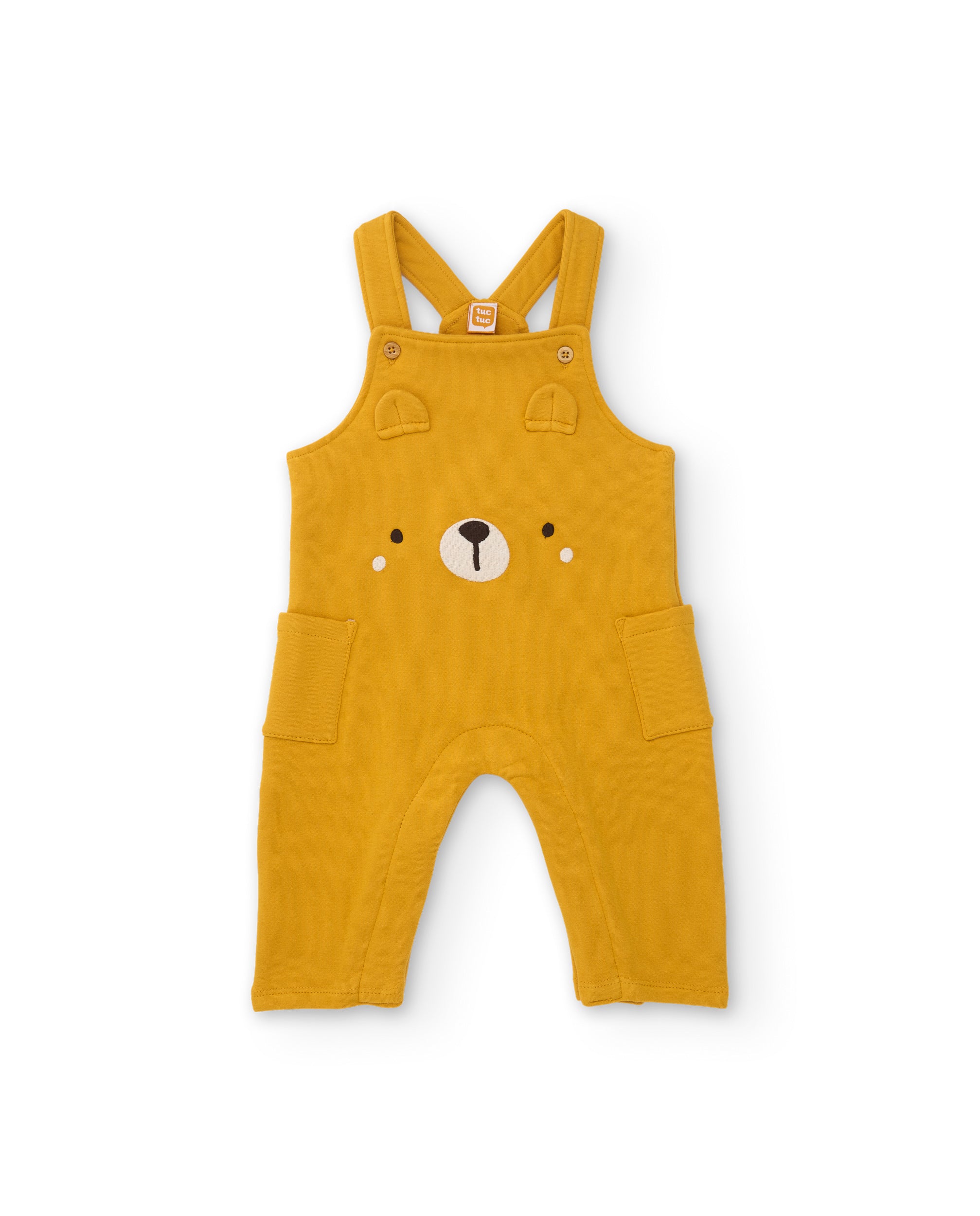 TucTuc Completi neonato senape maglietta + salopette orsetto