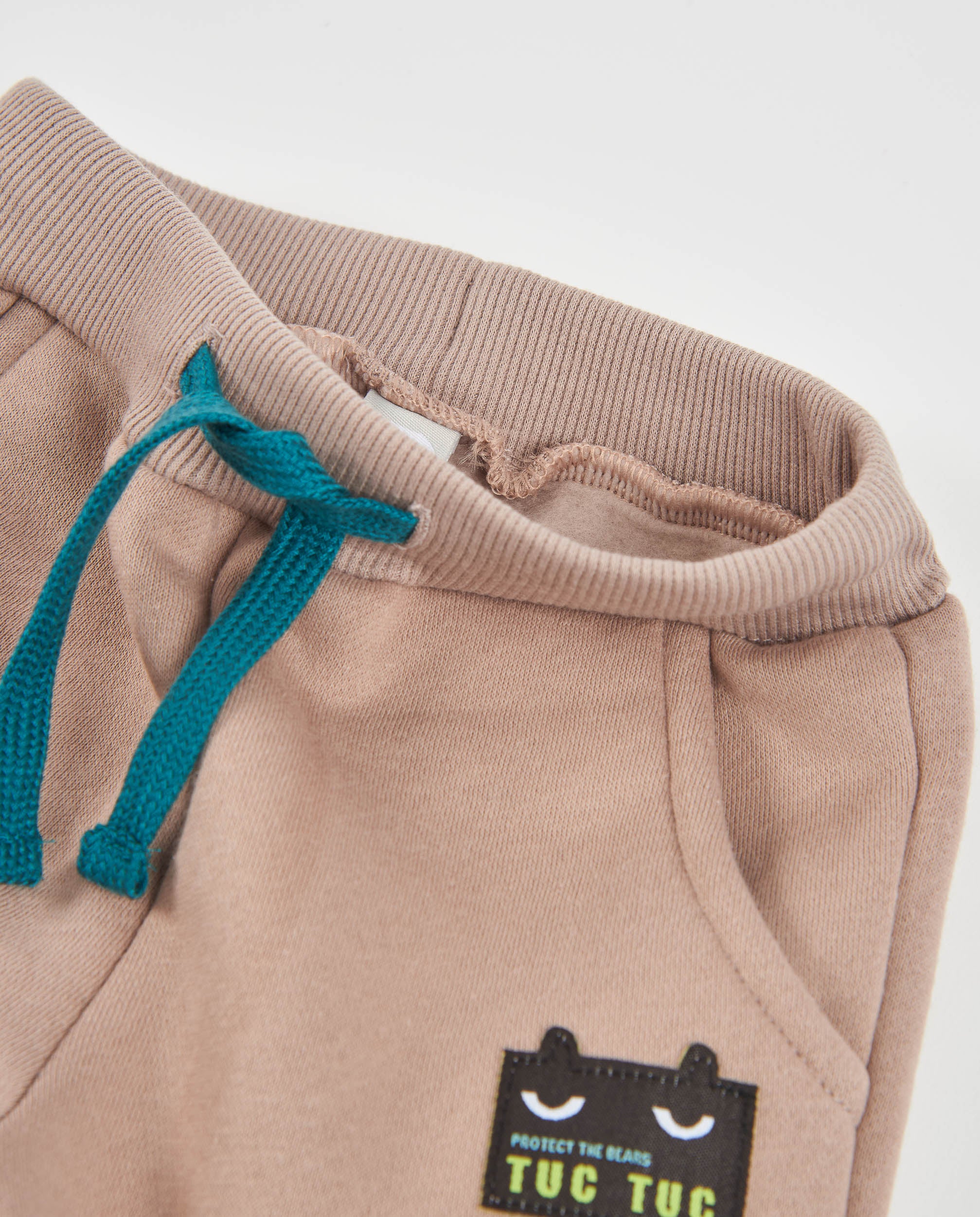 TucTuc Pantaloni felpa bimbo beige vita elasticizzata comoda