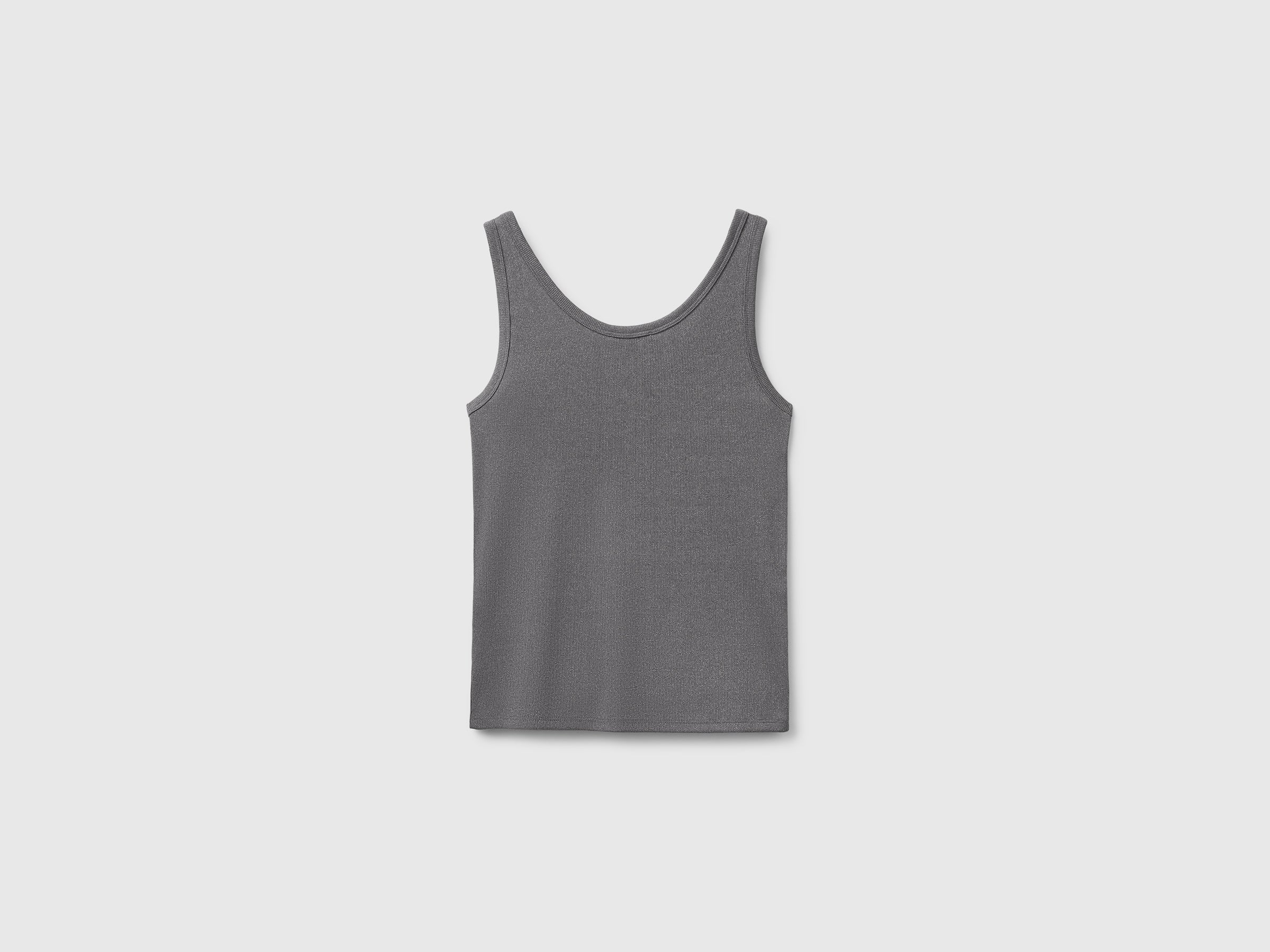 Benetton Lurex canotta costine cotone scollo rotondo