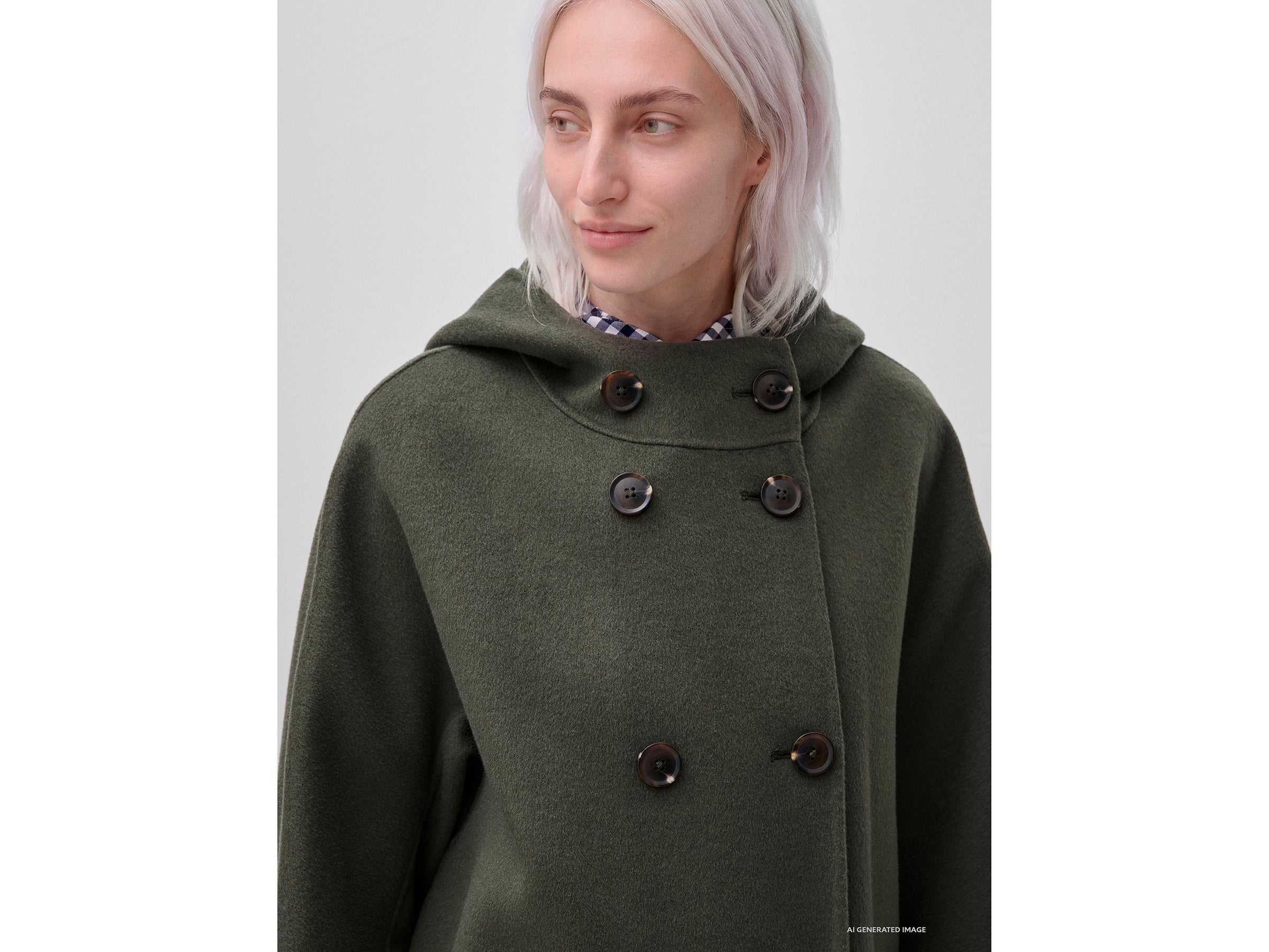 United Colors of Benetton cappotto doppiopetto lana cappuccio XXS