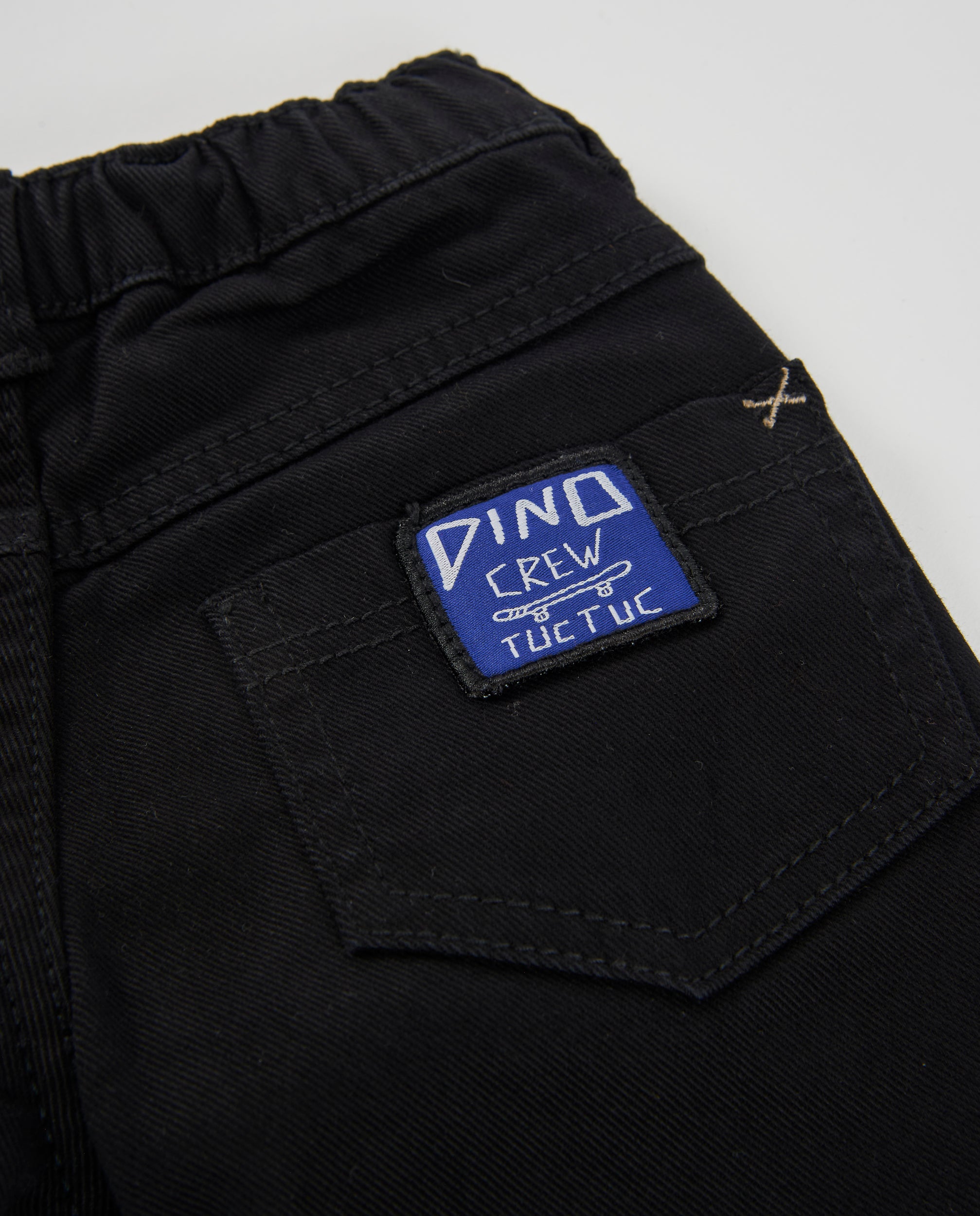 TucTuc Pantaloni Twill Neri Bambino Vita Regolabile
