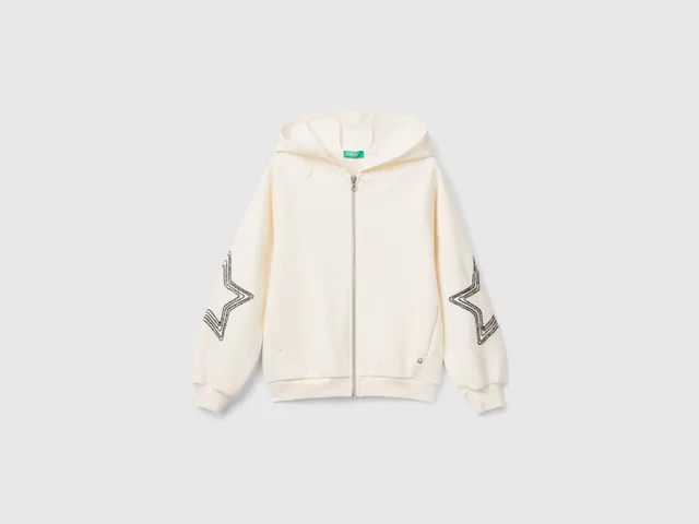 United Colors of Benetton Sweatshirts Felpa lurex stelle zip M