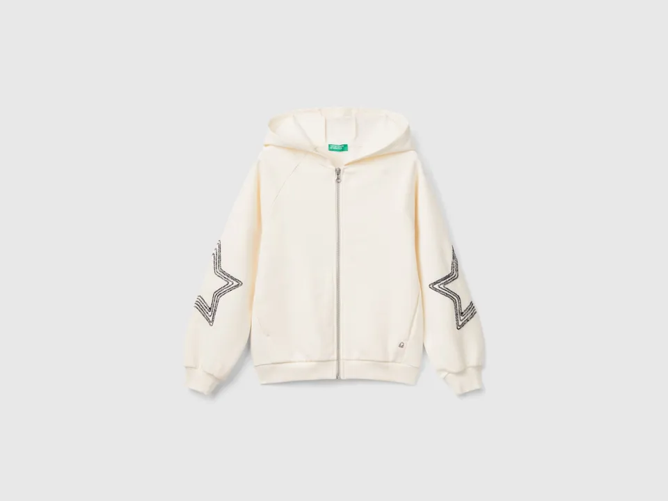United Colors of Benetton Sweatshirts Felpa lurex stelle zip M