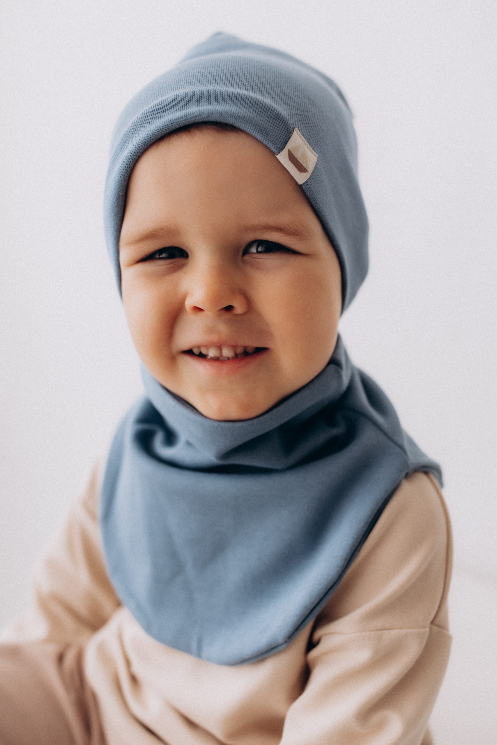 Woolly Organic SS27 Beanie cuffia bambino cotone organico Rose Clay