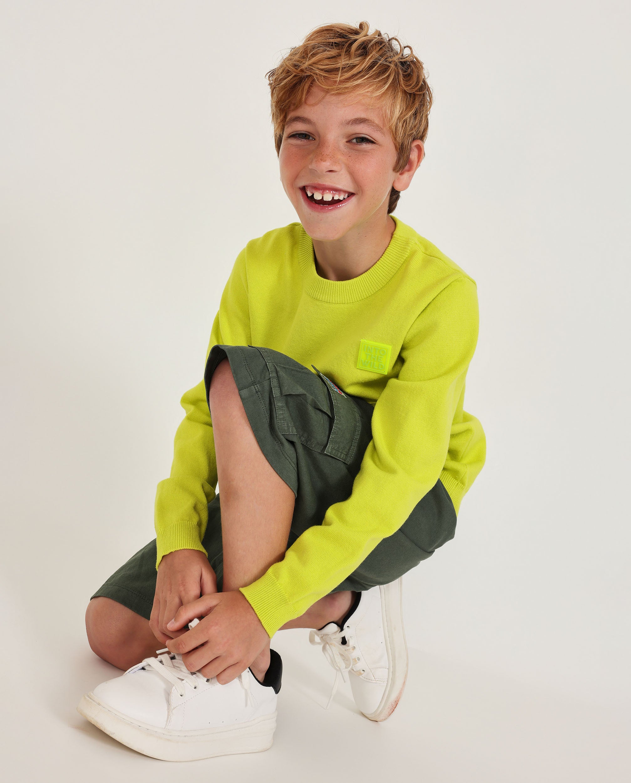 TucTuc Maglioni bambino lime tasca marsupio