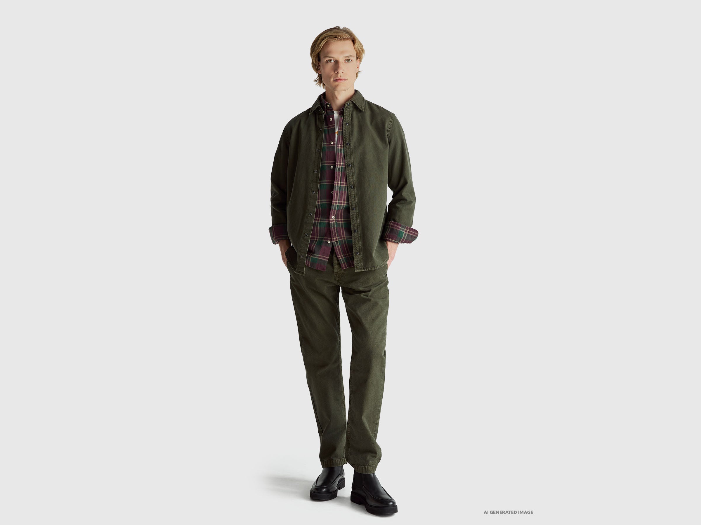 United Colors of Benetton Straight fit chinos pantaloni cotone dritti