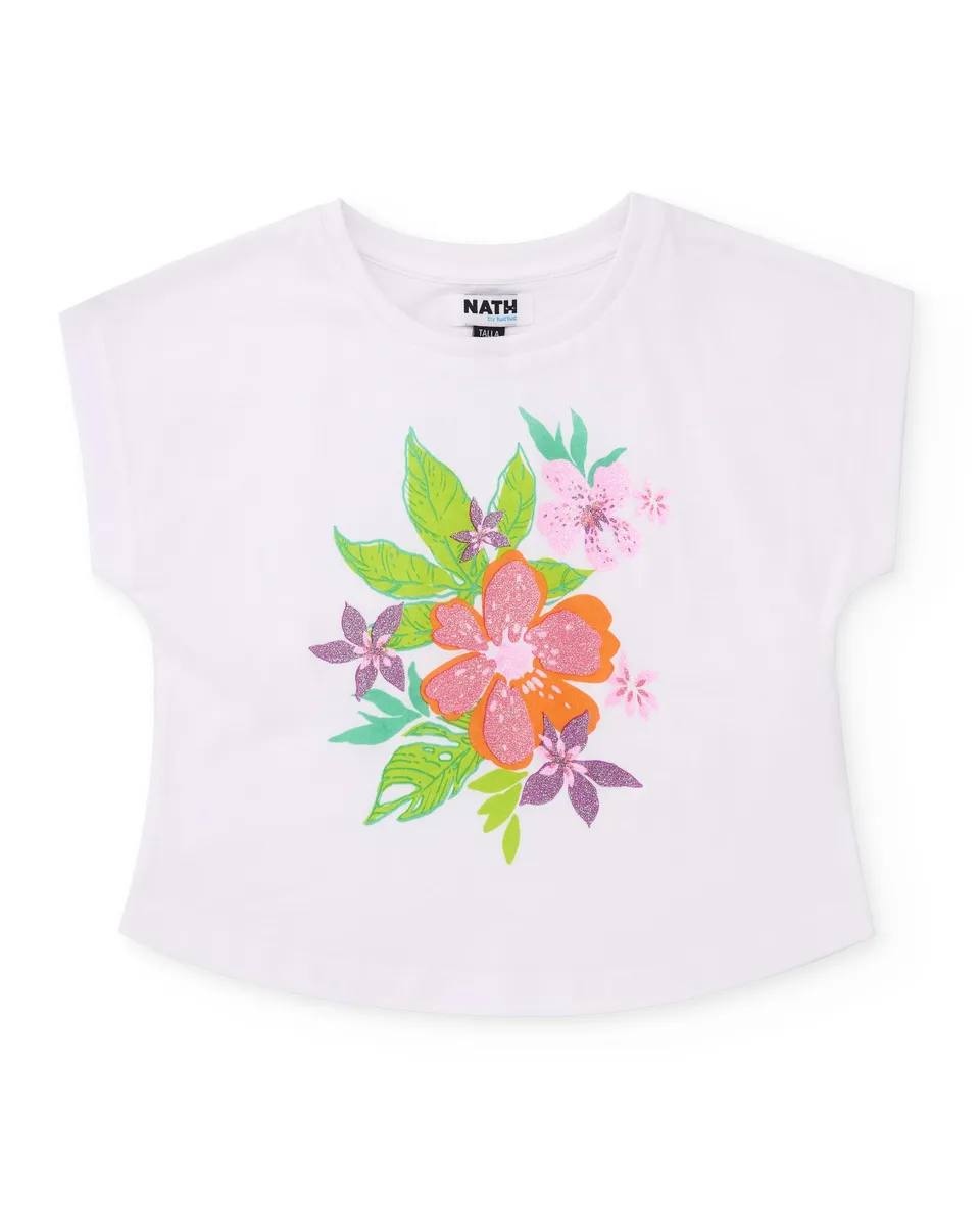 TucTuc Magliette t-shirt floreale maglietta bianca 4 anni