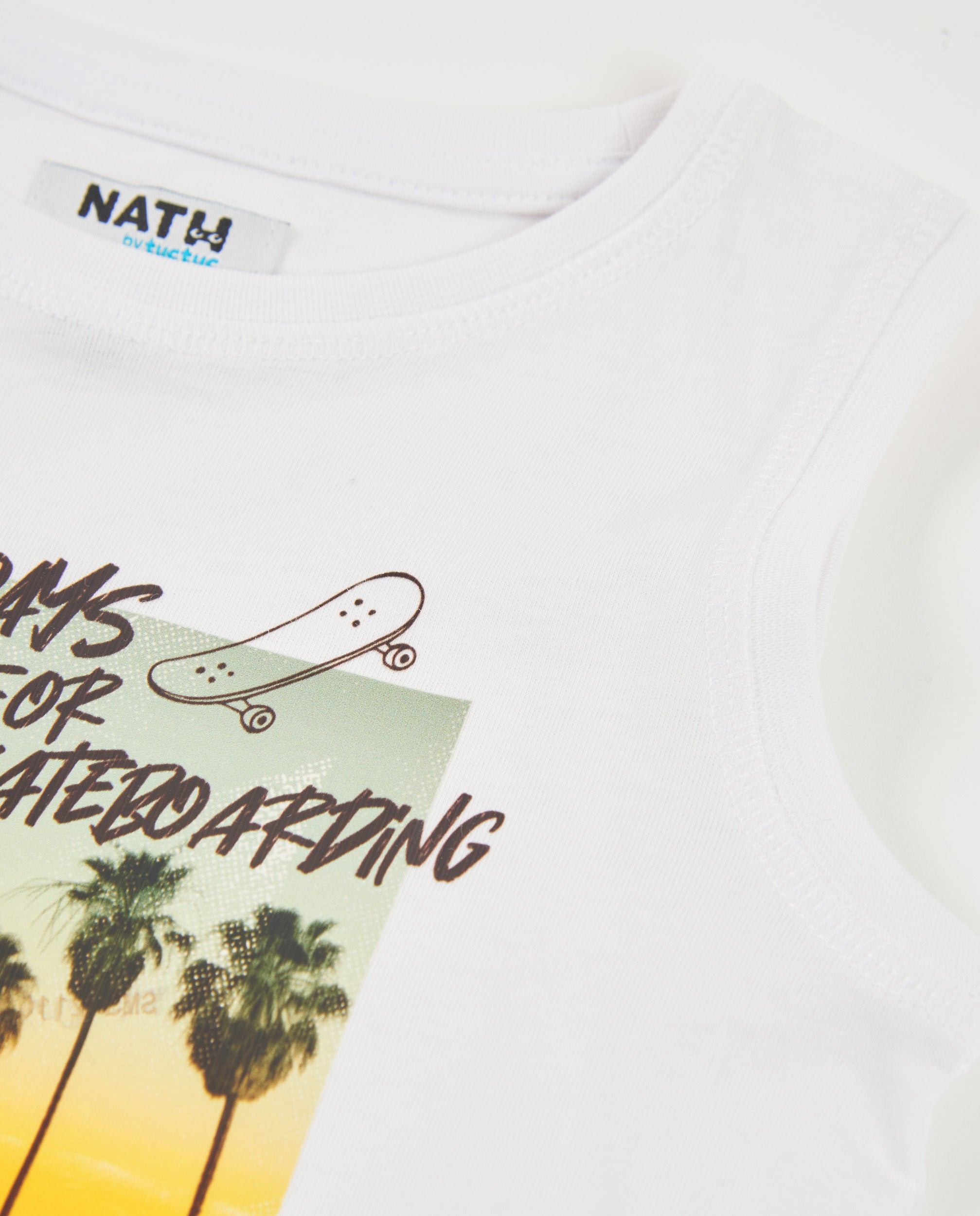 TucTuc Magliette T-shirt bambino skater bianco senza maniche