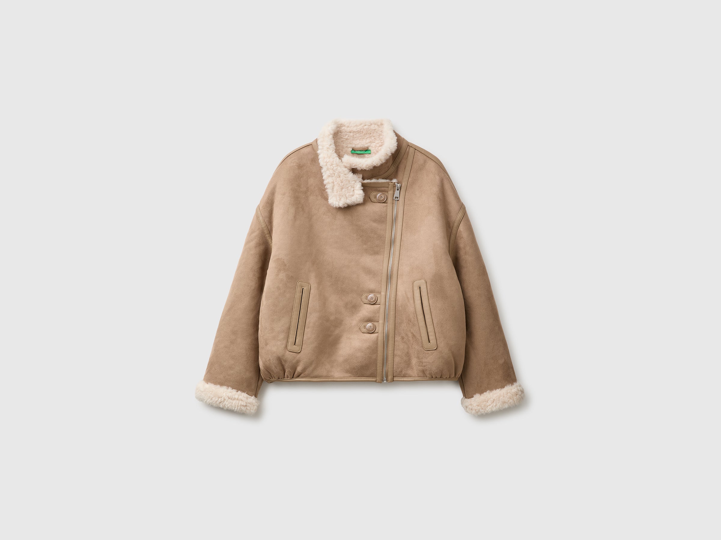 United Colors of Benetton Sheepskin giacca effetto montone