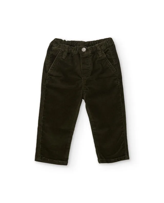 TucTuc Pantaloni velluto a coste bambino verde oliva