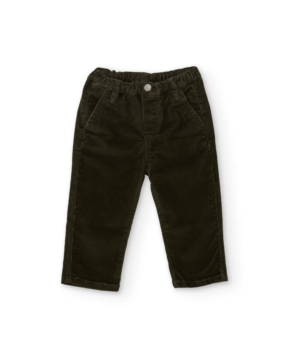TucTuc Pantaloni velluto a coste bambino verde oliva