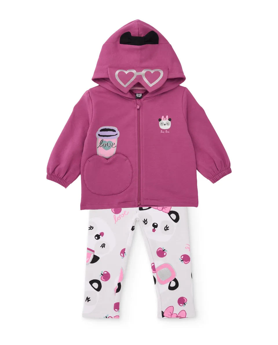 TucTuc Completi Completo Bambina Felpa Viola 4A