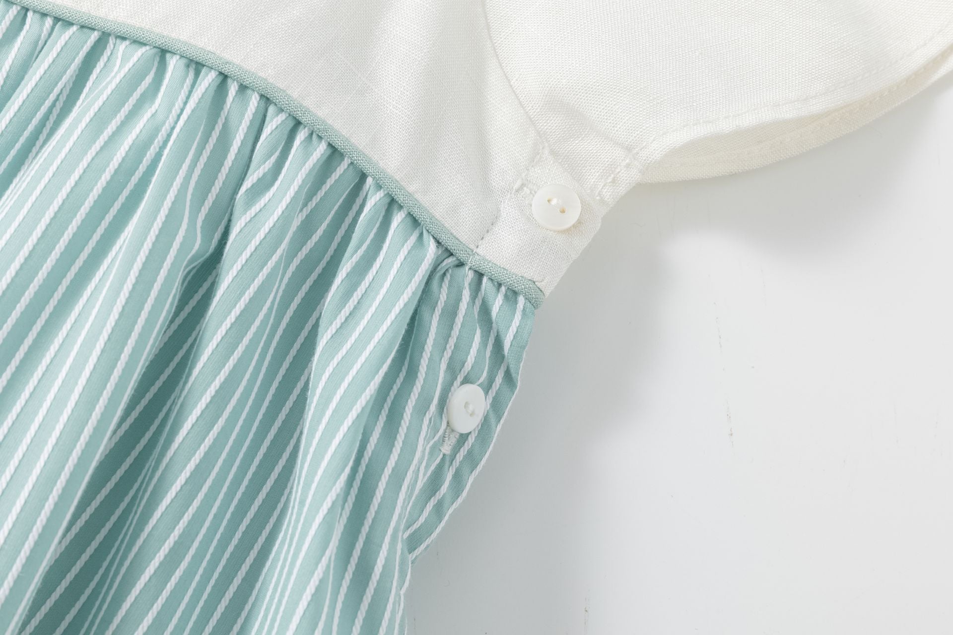 Kokarcia Vestito Verde Chiaro con Fiocco Cotone Bimba