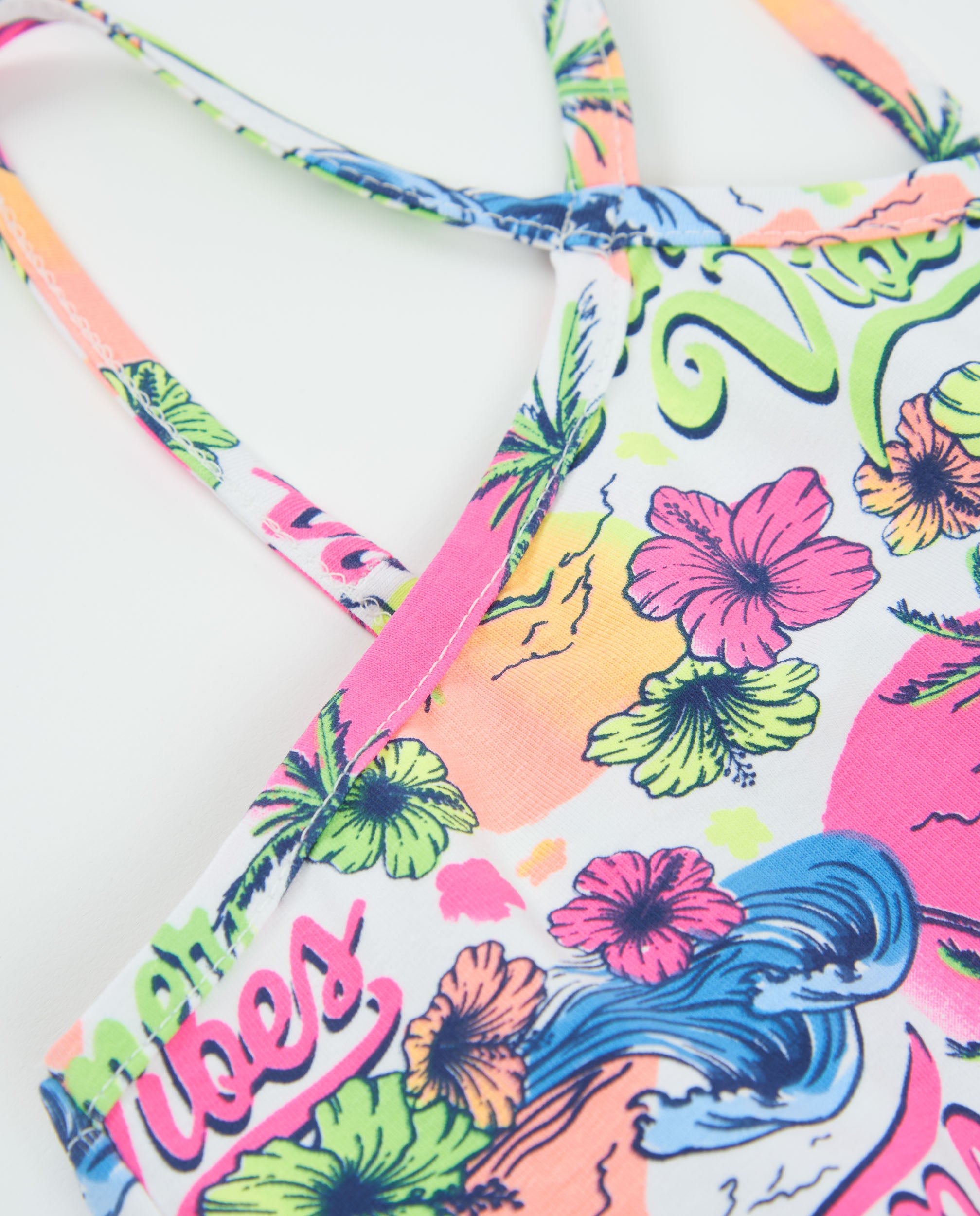 TucTuc Vestiti Vestito Bambina Spalline Rosa Estivo Palme